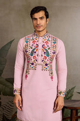 Pink Traditional Kurta for Mens